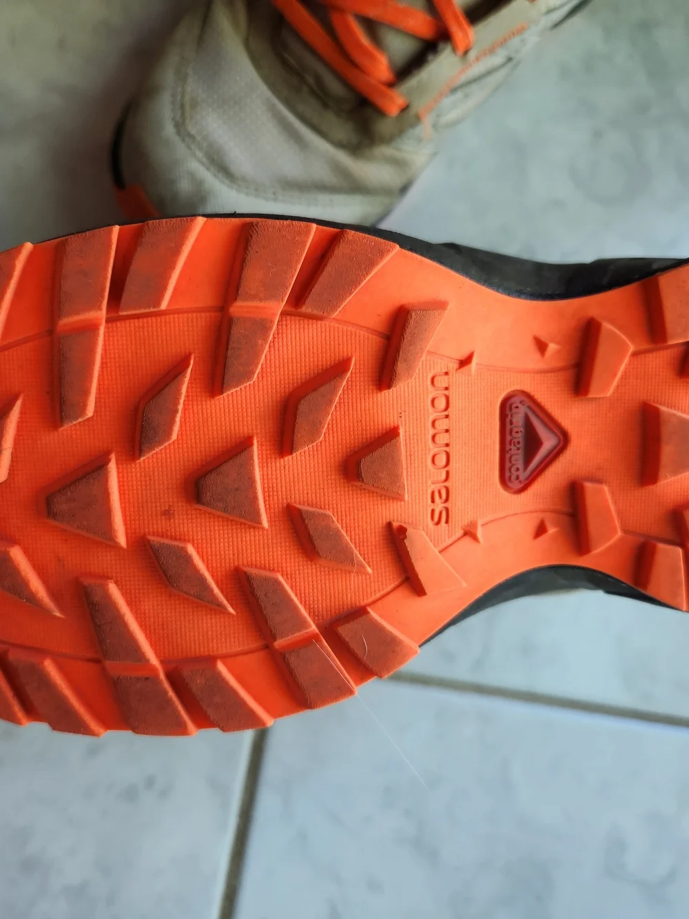Salomon Beige and Orange Kids Trail Shoes - Size 2